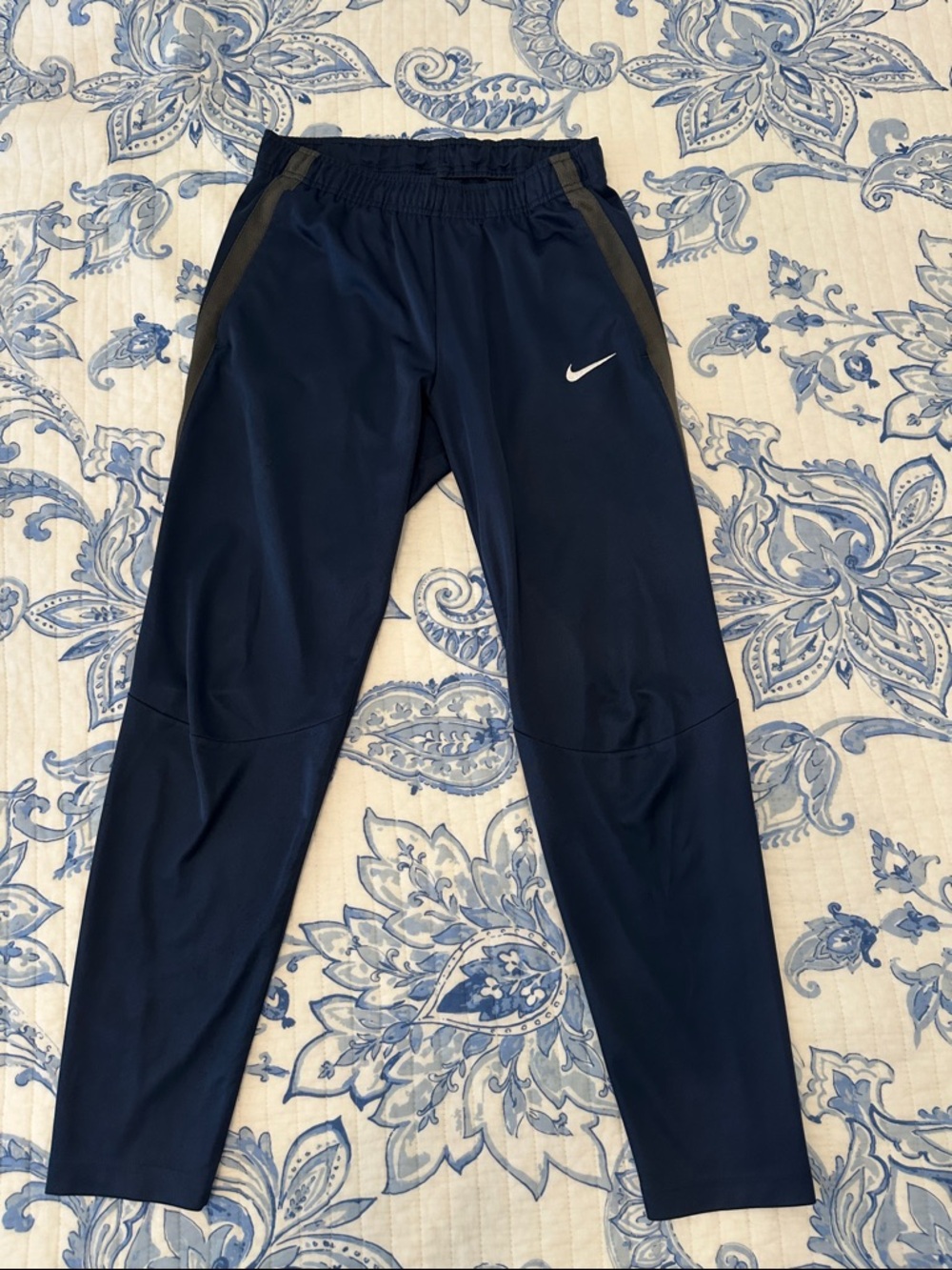 Nike Navy Blue Joggers with Black Side Panels